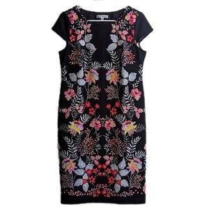 Sandra Darren Floral Print Cap Sleeve Lightweight Women's Midi Dress